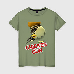 Женская футболка Chicken Gun logo