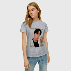Футболка хлопковая женская BTS -J-hope-, цвет: меланж — фото 2