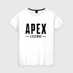 Футболка хлопковая женская Apex Legends логотип, цвет: белый