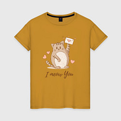 Женская футболка Котенок I meow you - Я тебя люблю