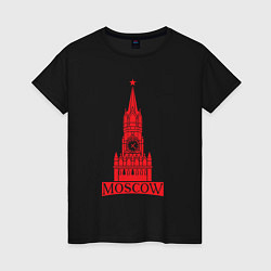 Футболка хлопковая женская Kremlin Moscow, цвет: черный