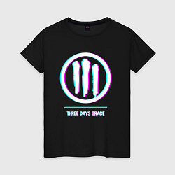 Женская футболка Three Days Grace glitch rock