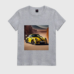 Футболка хлопковая женская Porsche 911, цвет: меланж