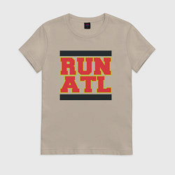 Футболка хлопковая женская Run Atlanta Hawks, цвет: миндальный