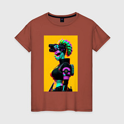 Женская футболка Мардж Симпсон - киберпанк