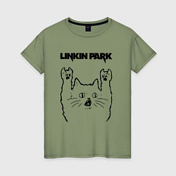 Женская футболка Linkin Park - rock cat
