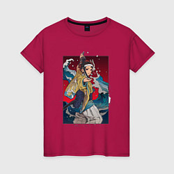 Женская футболка Танжиро Камадо - Клинок рассекающий демонов