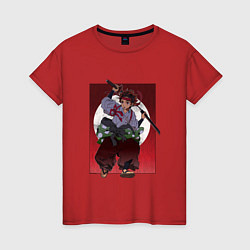 Женская футболка Танжиро с мечом - Клинок рассекающий демонов