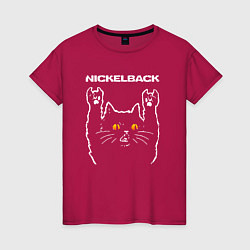 Женская футболка Nickelback rock cat