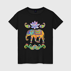 Женская футболка Индийский слон батик
