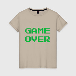 Женская футболка Серо-зеленый game over