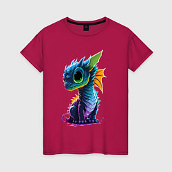 Женская футболка Неоновый дракончик