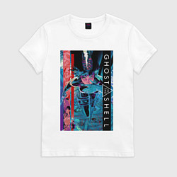 Футболка хлопковая женская Ghost in the shell - Motoko, цвет: белый