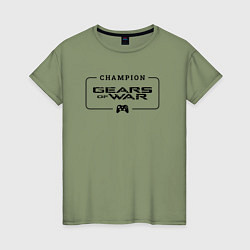 Женская футболка Gears of War gaming champion: рамка с лого и джойс
