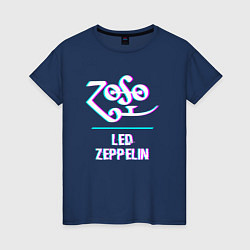 Женская футболка Led Zeppelin glitch rock