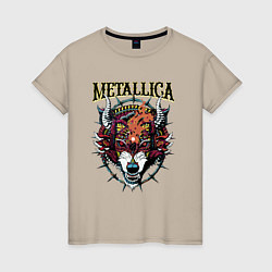 Женская футболка Metallica - wolfs muzzle - thrash metal