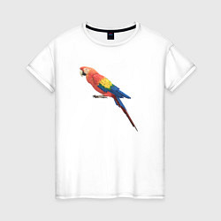 Женская футболка Одинокий сине-красный попугай