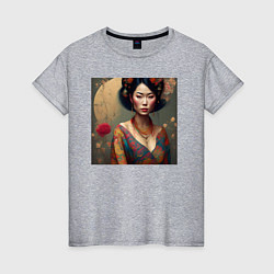 Женская футболка Красивая азиатка - нейросеть