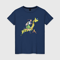 Женская футболка Судзумэ бежит по Японии