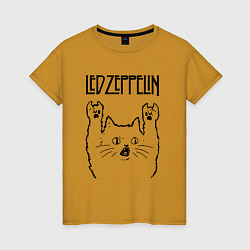 Женская футболка Led Zeppelin - rock cat