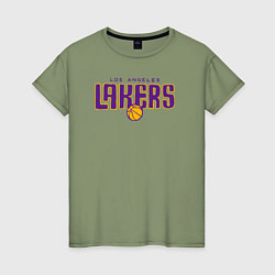 Футболка хлопковая женская Team Lakers, цвет: авокадо