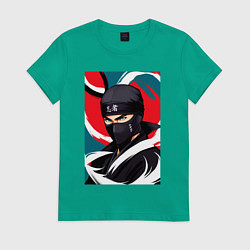 Женская футболка Ниндзя - суровый взгляд - Япония