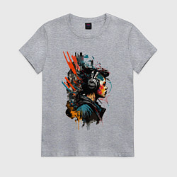 Женская футболка Слушая музыку - Хуф и Ся