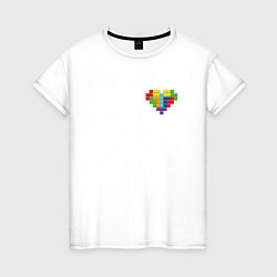 Женская футболка Сердце из фигур тетрис