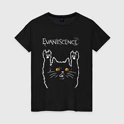 Женская футболка Evanescence rock cat