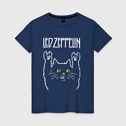 Женская футболка Led Zeppelin rock cat