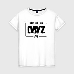 Женская футболка DayZ gaming champion: рамка с лого и джойстиком