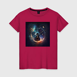 Женская футболка Космическая музыка - нейросеть