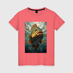 Женская футболка Большая рыба карп