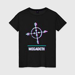 Женская футболка Megadeth glitch rock