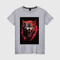 Женская футболка Red wolf