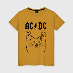 Женская футболка AC DC - rock cat