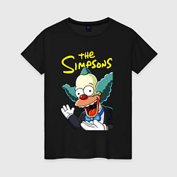 Футболка хлопковая женская Krusty the clown, цвет: черный