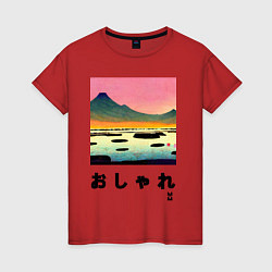 Женская футболка MoMo - Горное озеро в японском стиле