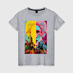 Женская футболка Andy Warhol - self-portrait - neural network