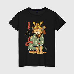 Женская футболка Samurai battle cat