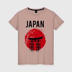 Женская футболка Japan red sun