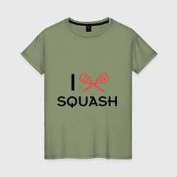 Женская футболка I Love Squash