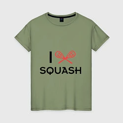 Футболка хлопковая женская I Love Squash, цвет: авокадо