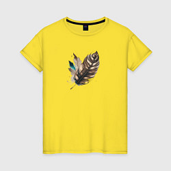 Женская футболка Красивые перья - нейросеть