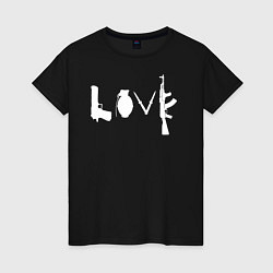 Женская футболка Love из оружия