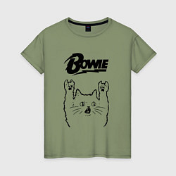 Женская футболка David Bowie - rock cat