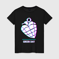 Женская футболка Green Day glitch rock
