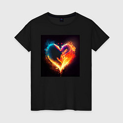 Женская футболка Пылающее сердце - нейросеть