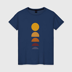 Футболка хлопковая женская Закат солнца, цвет: тёмно-синий