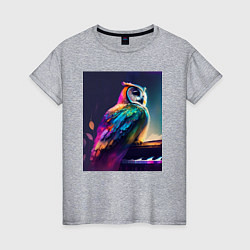Женская футболка Музыкальная сова - нейросеть